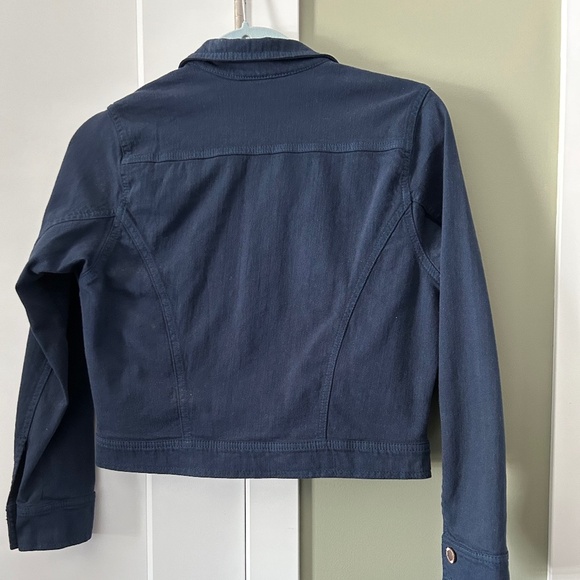 🌷Bomber Jacket Navy Blue with Embellished pocket flaps - Picture 6 of 10